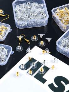 20/50/100pcs Bullet-Shaped Earring Backs, Bullet Clutch Earring Backs For Studs With Pad Rubber Earring Stoppers Pierced Safety Earring Pin Backs DIY Jewelry Making Supplies - Earring Backs - View 9