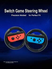 2pcs Switch OLED/Switch Controller Racing Wheel + 2pcs Grip Covers Set, Anti-Slip, Anti-Sweat, Anti-Drop, Anti-Scratch, Enhance Gaming Experience, Simulate Real Racing - Multicolor - View 2