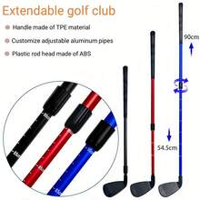 Adjustable Golf Chipping Trainer Golf Clubs 22-37" - Lightweight ABS Clubhead For Beginners, 3 Color Options, Youth & Adult Use - Blue - View 3
