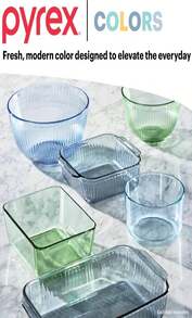 Pyrex Colors Tinted (3-Pack, Full Set) Sculpted Tinted Glass Mixing Bowls With Lids, Nesting Space Saving Set Of Bowls For Prepping And Baking, 13QT, 23QT &Amp; 45Q, Blue - ColorC - 查看 5