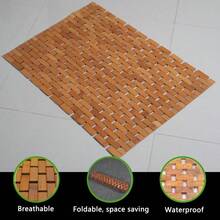 Teak Wood, Teak Wood Bath Mat, Wooden Shower Mat, Bathtub Mat, Non-Slip Rubber Feet, Roll-Up, Indoor, Bathroom, Shower, Spa, Sauna, 70x50cm - 1 - View 8