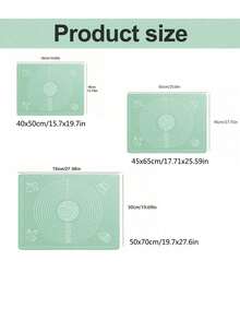 1pc Thickened Silicone Kneading Mat, Kitchen Dough Rolling Mat For Dumpling, Bun, Bread Baking And Pastry Making - Green - View 3