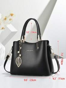 Nuova borsa da donna in pelle PU, borsa a tracolla versatile di alta qualità, borsa di nicchia alla moda, borsa per pendolarismo, borsa capiente, borsa da donna di lusso - nero - Visualizzare 3