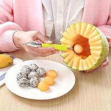 1pc Stainless Steel Fruit Spoon, Fruit Ball Digger, Reusable Watermelon Spoon, Creative Carving Knife, Fruit Spoon, Watermelon Spoon, Cutter, Kitchen Utensils, Kitchenware, Watermelon Baller, Melon Scraper