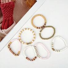 Beads Bracelets, Clay Beads Bracelat Making Kit Golden Beads Crafts Stocking Stuffers Decorations Charms Jewelry Making, Gifts Teen Age 6 - 12 - 黃金奶摩卡 - 查看 6