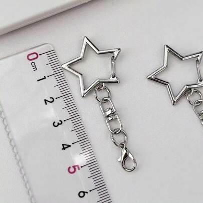 10 st/3 st pentagram, karbinlås, metallstjärnnyckelring, stjärnfjäderspänne, nyckelring, metallsnöre, fjäderkarbinhake, hänge med kedja, kopplingar, lämplig för gör-det-själv-nyckelring, nyckelringstillbehör, festnyckelringspresenter