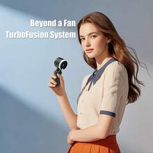 Portable Handheld Mini Fan, Foldable Powerful Winds Turbo Fan, 10000mAh Battery & 50000RPM Speed, USB Rechargeable Personal Fans With 5 Speed, Digital Display For Women Men Travel Camping Outdoor - 黑色 - 查看 6