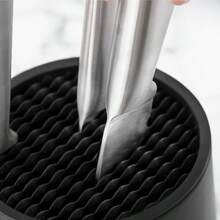 Plastic Knife Holder - Multi-Function Kitchen Utensil & Knife Storage Rack - Black - View 8