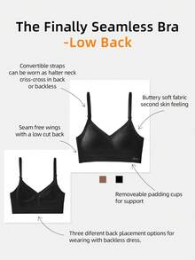 2pcs Women's Seamless Backless Strapless Bra - Lightweight & Breathable Thin Bridallingerie, Adjustable & Convertible Shoulder Straps, Light Support (Ideal For A/B Cup) - Wedding, Formal Dress, Camisole Underwear,Fall & Winter Wear - Multicolor - View 10
