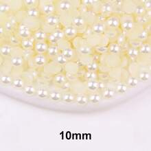 Fancy Multi Colors, 2MM-10MM, 7 Sizes , Flatback Half Round ABS Pearls , Glue On Jewelry Beads Stones Diamond 3D Pattern Design Accessories Glitter Manicure Decal Decorations For Clothes,Bag,Shoes,Cups,Phone Covers,Handicrafts,Diy Trim. - Z24 Beige - View 15