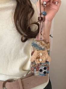 Cute Knitted Sweater Style Protective Case Compatible With Iphone 17 Pro, 17 Pro Max, 14, 16 Pro Max, Autumn/Winter - Multicolor - View 7