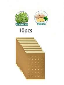 50片艾草热敷贴 - 加热贴，持久热敷贴 - 天然草药，适用于背部、膝盖、颈部、肩部