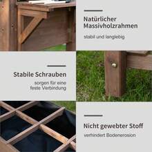 Outsunny Tall Planter 123x54x74cm With 8 Compartments And Folding Shelf Made Of Solid Wood In Brown For Garden And Patio - 1 - View 7
