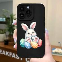 2026 nueva funda de teléfono mate, funda de teléfono conejo de Pascua con impresión de huevos coloridos para iPhone 17 14 13 12 11 Pro Max Se 2022 y  Galaxy S23 S22 S21 S20 A54 A53 A52 A34 A33 A32 A23 A22 A21 A14 A13 A12 A11 A03s A02s A01 A01, funda de teléfono core, regalo de pareja para él y ella, regalo de San Valentín, cumpleaños, festivo - Negro - Ver 5