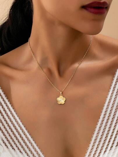Kadınlar İçin 1 Adet Minimalist Şık Yonca Kolye, Günlük Kullanıma Uygun