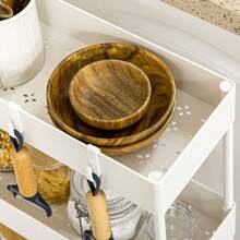 HOMCOM 4-Tier Rolling Kitchen Shelf, Storage Rack With Wheels And Brakes, Versatile, White