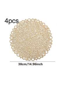 1/4/6pcs Star & Moon Woven Placemats, Suitable For Dining Table Decor, Party Tablecloth, Holiday Event - Multicolor - View 12