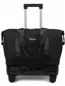 可折叠拉杆旅行包，大容量，时尚宽敞，适合女性，简约时尚，可拆卸轮子和拉杆，周末旅行包，过夜包，行李包，便携包，拉杆包，短途商务旅行包，牛津布孕妇旅行包，适合旅行、度假、返校、旅游、宿舍、大学生、高中生