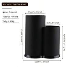 Plastic Knife Holder - Multi-Function Kitchen Utensil & Knife Storage Rack - Black - View 2