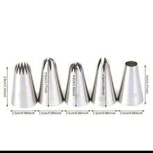 5pcs/Set 430 Stainless Steel Cake Decorating Piping Tips Set - Seamless Welded Polished Anti-Rust, Suitable For Home Kitchen And Baking - Silver - View 2