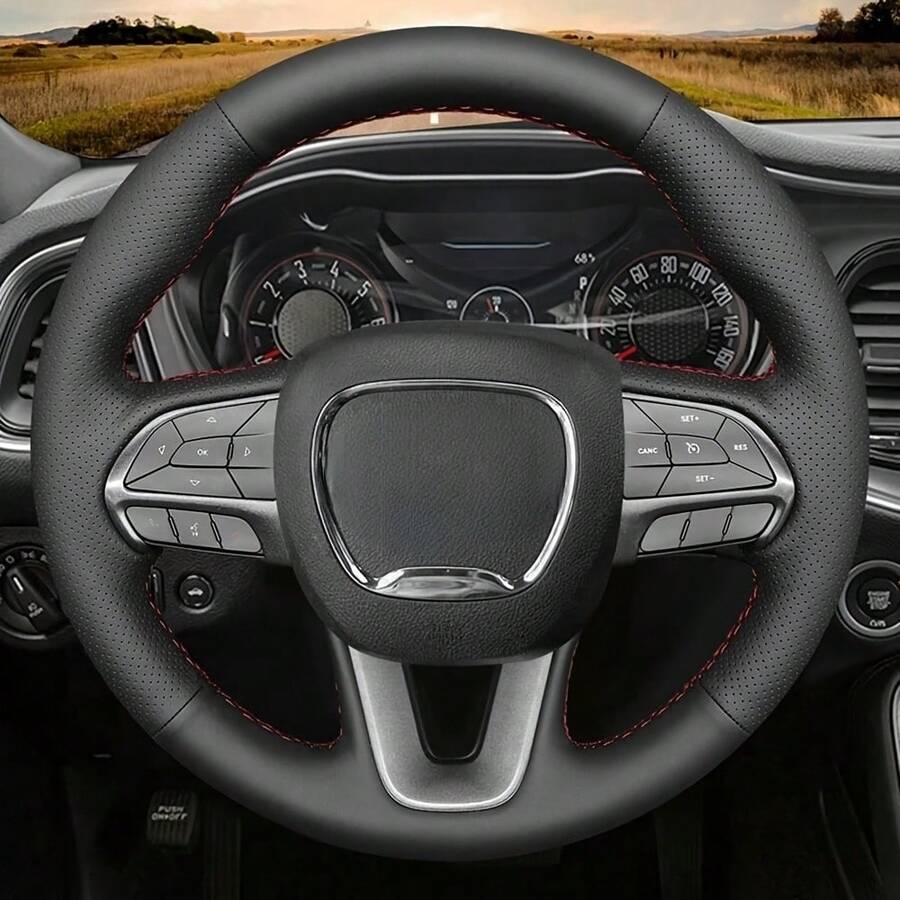 适用于道奇挑战者、道奇Charger（2015-2021款）、道奇Durango（2018款）的手工方向盘套 - 38公分 - 查看 1