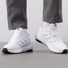 Adidas Zapatillas de running transpirables de malla para hombres, nuevas zapatillas de viaje casuales - Blanco - Ver 4
