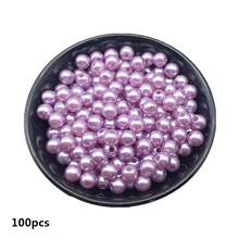 4/6/8/10毫米灰紫色亚克力圆珠，适用于珠宝制作、手机链DIY时尚手链项链装饰配件