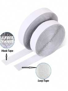 Hook Loop Double Sided Adhesive Tape Hook And Loop Self Stick For Window Frame Photo Frame Mosquito Net Carpet Car Strong Bonding Fixing Solutions - White - View 2