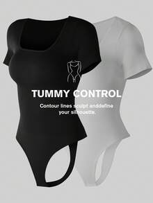 2pcs/Set Women Seamless Waist Trainer Jumpsuit, Butt Lifting Tummy Control, Flat Belly, Shapewear Jumpsuit, Waist Trainer, Butt Lifting Shaper, Backless Shaping Jumpsuit - Multicolor - View 11