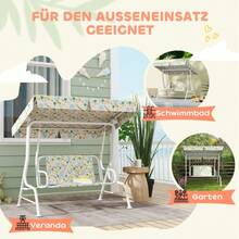 AIYAPLAY Children's Swing, Steel Frame, 2 Seats, 60 Kg Load Capacity, White - 1 - View 4