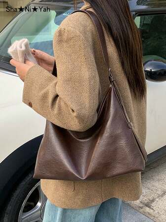 2025新款韩版复古做旧腋下包，女士休闲手提包，大容量单肩包，适合购物、聚会、旅行、送礼等场合