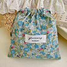 Small Ditsy Floral Drawstring Pouch, Multi-Functional Storage Bag For Home & Travel, Organizer For Miscellaneous Items ,Travel Essential Bag - Multicolor - View 8