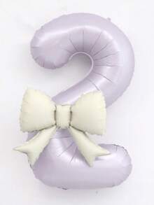 2个40英寸特大号奶油紫色数字铝箔气球，配奶油白色蝴蝶结，适合生日派对装饰、周年庆典等场合。 - 淺紫色 - 查看 19