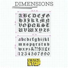 Stencil Stop Gothic Font Lettering Stencil - Reusable Old English Font Stencil Template For DIY Projects, Painting, Drawing, Crafts - 14 Mil Mylar Plastic [1 Inch Tall Letters, 2 Stencils Included],GothicFontLettering[Stencil] - 哥德字體[模板] - 查看 3