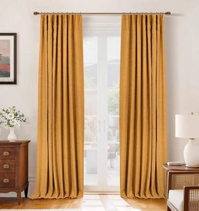 Cortinas opacas para dormitorio, cortinas opacas de 84 pulgadas de largo, cortinas de lino con anillos de sujeción, cortinas aislantes térmicas que oscurecen la sala de estar, 2 paneles - Beige, Ancho 50 x Largo 84, Decoración de dormitorio