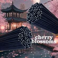 25/55/75/100pcs Japanese Cherry Blossom Incense Sticks, Long Burning Time, Smooth & Clean, Suitable For Home, Kitchen & Dining, Room Fragrance Control, Air Freshener, Slow Burning Incense, Cherry Blossom Scented Sticks, Minimalist Design, Clean Burning Formula, Premium Fragrance Ingredients - 22cm Black Cherry Blossom - View 5