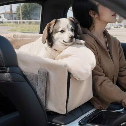 1个宠物中央控制扶手床汽车狗床猫床宠物袋可拆卸便携袋四季通用