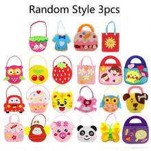 12pcs Cute Cartoon Felt Handbag DIY Kit, Suitable For Girls Creative Handmade Bags, Children's Party Gifts, Creative Handmade Fun Expression, Also Helpful For Developing Fine Motor Skills - Multicolor - View 7