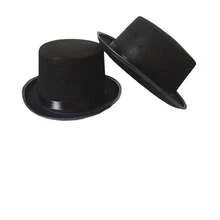 1pc/2pcs Black Magician's Top Hat, Felt Formal Hat, Party Prop, Stage Performance Magic Hat