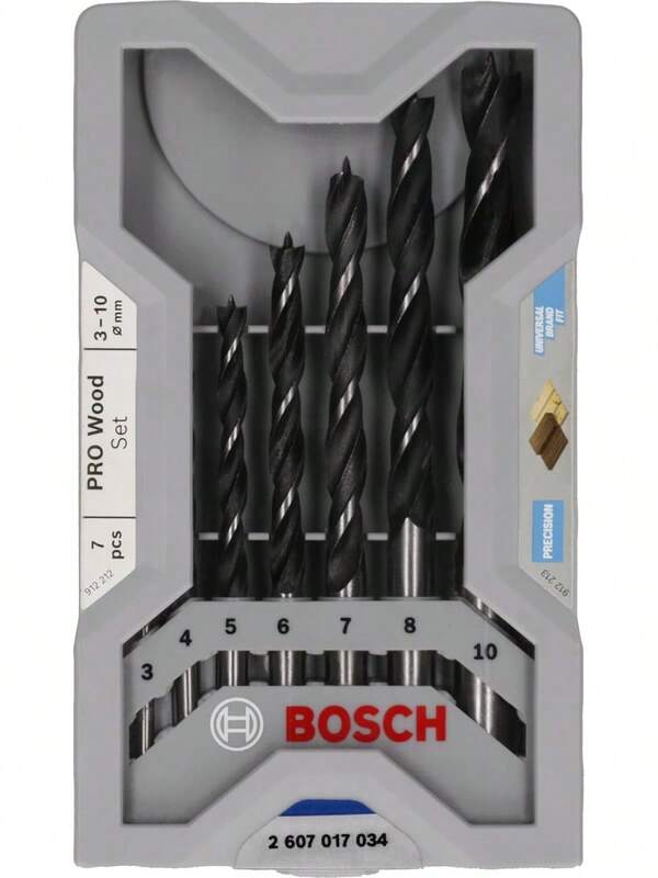 Bosch Juego 7un Broca Madera 3 Puntas 3-10mm