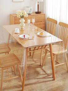 0.13毫米厚透明塑料桌布保护套，100%防水防油，适用于餐桌、派对和节日场合。 - 無色 - 查看 3