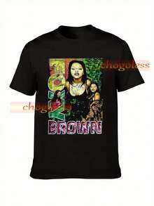 T-shirt vintage des années 90 de rap avec Foxy Brown et Nas, un design de contrefaçon. - Noir - Voir 1