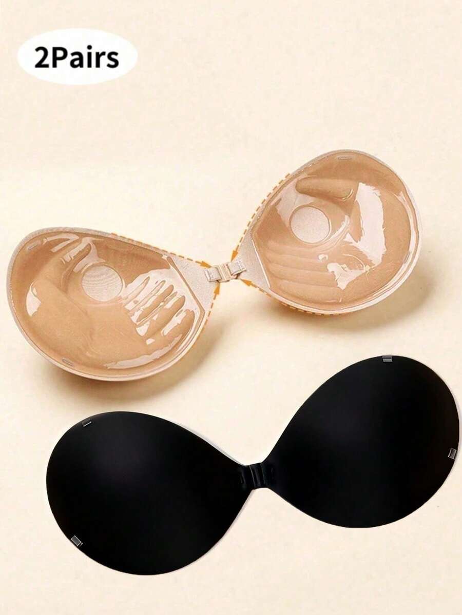 Buy Rose Charel Sticky Bras For Women Backless Adhesive Invisible Push Up Bra 2 Pairs Strapless Reusable Magic Boobs Bra C Nude Black - View #3