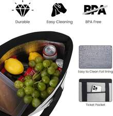 ZBEZBE Insulated Reusable Tote Bag For Grocery Shopping For Women/Men, Pizza/Food Delivery Bag To Keep Food Cold/Doordash/Grubub, Cooler Bags For Travel/Beach/Picnic - 灰色 - 查看 2