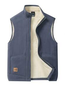 男士保暖内衬背心，秋冬季加厚保暖外套 - 灰色 - 查看 8