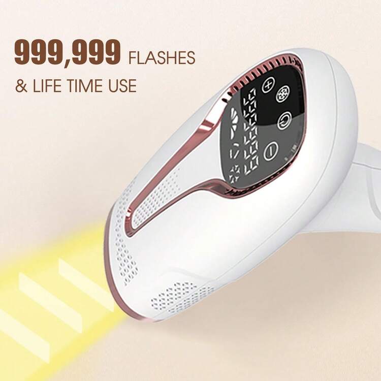1pc Pulse Light Laser Hair Removal Device, Touch Control, 5 Brightness Levels, 999,990 Flashes, Electrolysis Hair Removal, Painless Permanent Hair Removal, IPL Laser Hair Removal, Suitable For Women's Bikini Area, Legs And Full Body, Home Hair Removal - EU C Type Plug(220-240V) - View 3