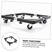 Adjustable Stainless Steel Expandable Storage Rack For Washing Machine And Fridge Movable Trolley Base Wheels For Kitchen And Laundry - default - View 5