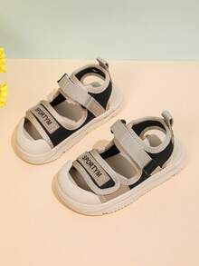 1双男女通用平底软底防滑运动凉鞋，适合儿童、幼儿夏季沙滩穿着 - 黑色 - 查看 4