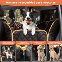 Cubre Asientos para Auto Perro, Cojín para Asiento de Coche para Mascotas, Antideslizante, Impermeable, a Prueba de Arañazos, con Ventana de Malla, Cuerda de  y Correa para Perros(default) - Multicolor - Ver 5