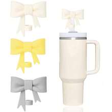 3pcs Silicone Bow Straw Lids - Compatible With Stanley Cups, Straw Cap Dust Cover - Fits 0.4 Inch/10mm Cups, Holiday Gift, Christmas Gift - Multicolor - View 13